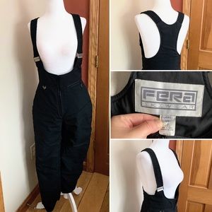 Vintage 90s Winter Ski Stirrups Bib Pants Overalls FERA Skiwear Small S Petite